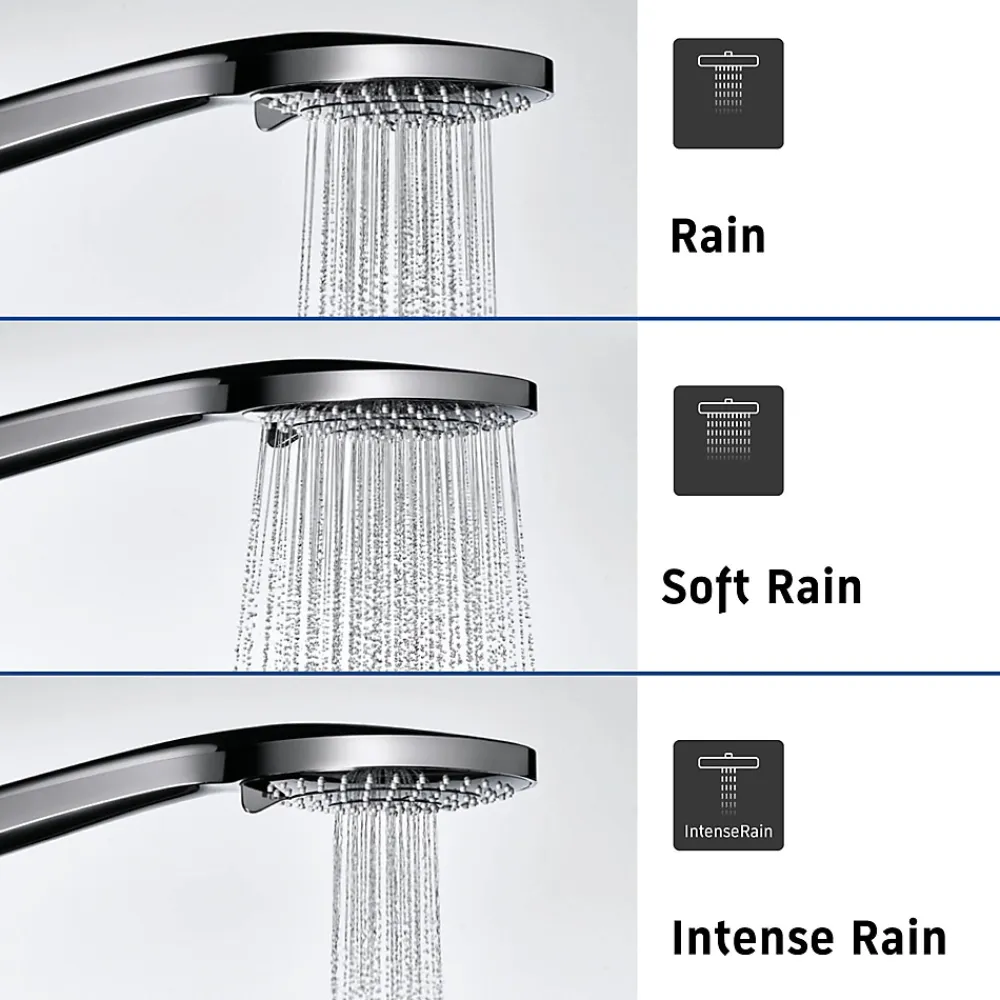 Duravit Colonne de douche thermostatique murale Chrome 30x48x112cm (LxPxH) hauteur réglable, pomme + pommeau douche rond