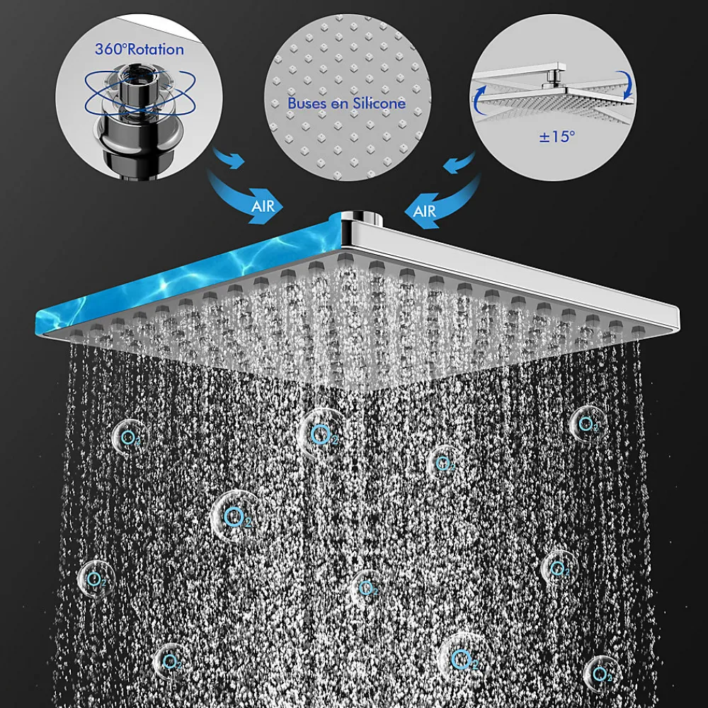 Colonne De Douche Thermostatique|Homelody Colonne de Douche Thermostatique, Ensemble de Douche Réglable en Hauteur, Système de douche en Laiton, Ensemble de Douche Mural