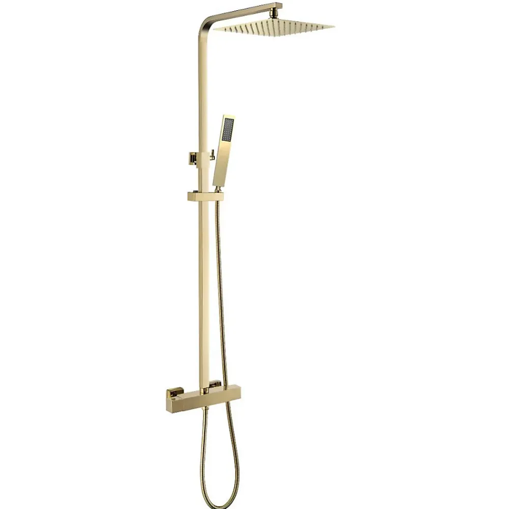 Hudor COLONNE DE DOUCHE THERMOSTATIQUE EN LAITON DORÉ BROSSÉ SC428 COLLECTION SCAMANDRE (OR MAT)