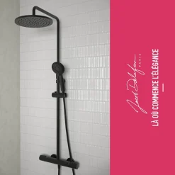 Jacob Delafon Colonne de douche thermostatique Juliette noir mat