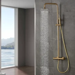 Colonne De Douche Thermostatique|Imex Colonne de Douche Thermostatique Anti-Calcaire Or Brossé MONZA BTM039/OC