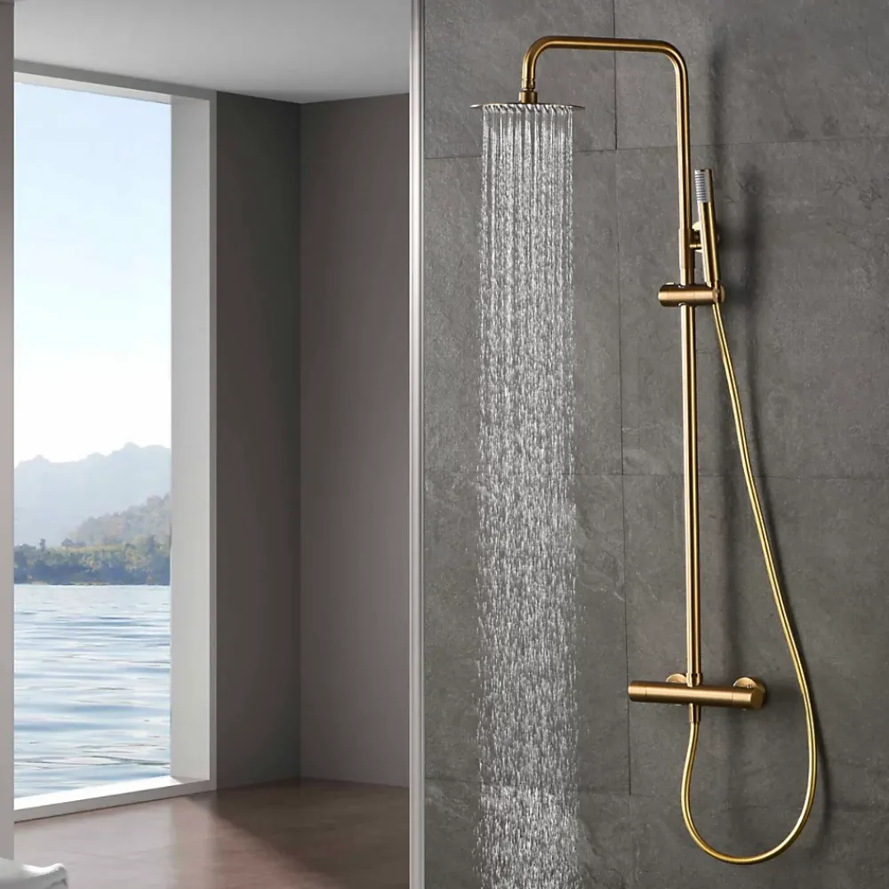 Colonne De Douche Thermostatique|Imex Colonne de Douche Thermostatique Anti-Calcaire Or Brossé MONZA BTM039/OC