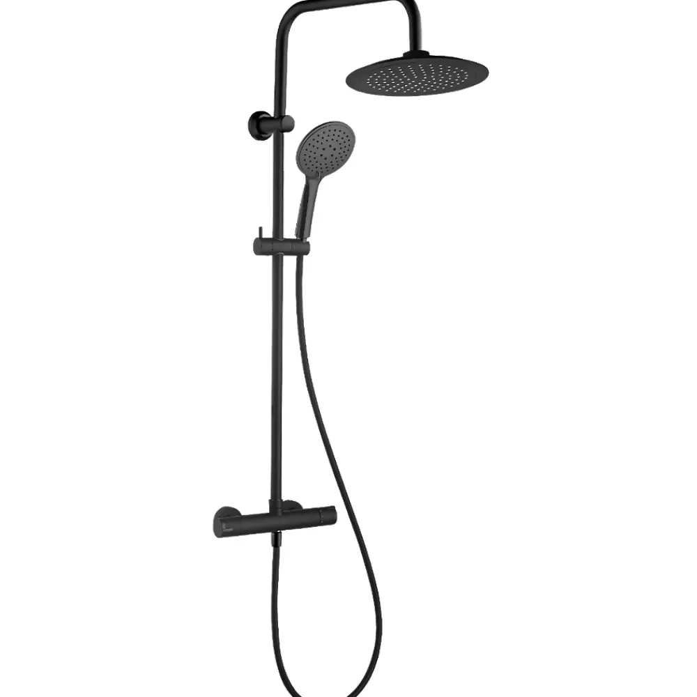Colonne De Douche Thermostatique|Essebagno Colonne de douche thermostatique noire mate Essegoia