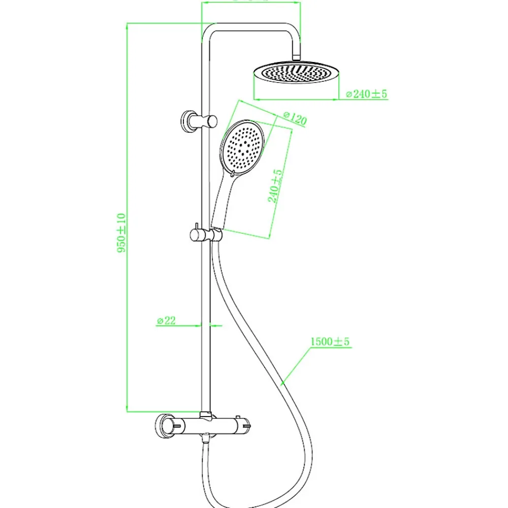 Colonne De Douche Thermostatique|Essebagno Colonne de douche thermostatique noire mate Essegoia