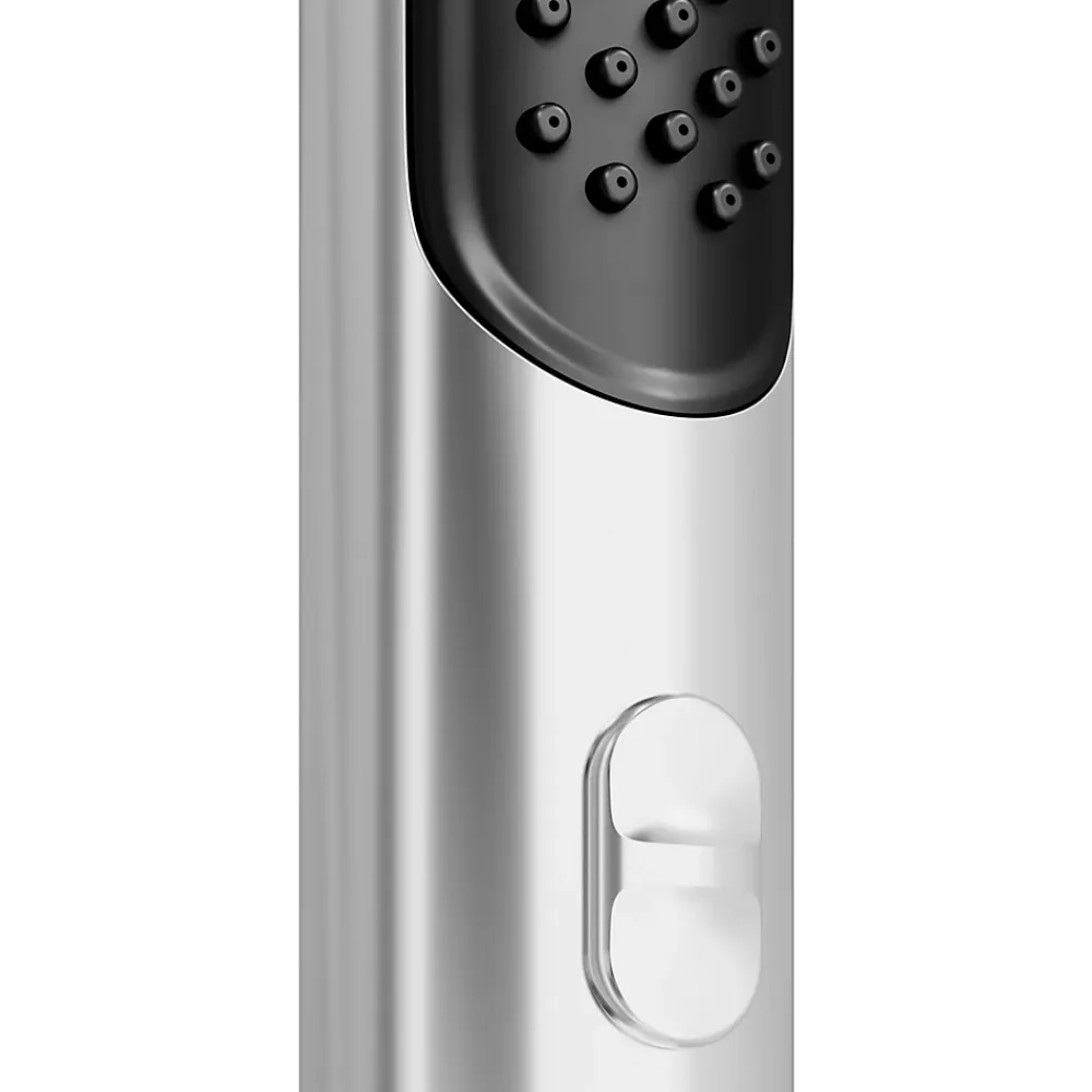 GoodHome Colonne de douche thermostatique avec pommeau, douchette 2 jets, flexible, barre réglable, chrome, Levanna
