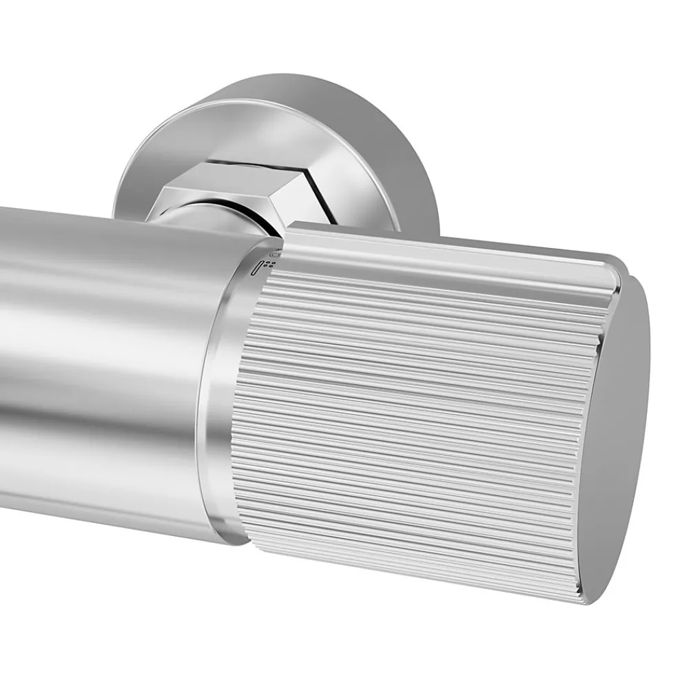 GoodHome Colonne de douche thermostatique avec pommeau, douchette 2 jets, flexible, barre réglable, chrome, Levanna