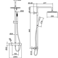 Robinet De Douche|Stano Colonne de douche thermostatique MANDA or brosse avec technologie CoolTouch