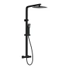 Vente-unique Colonne de douche thermostatique en acier inoxydable - 120 cm - Noir mat - PENEDA