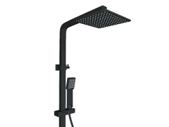 Vente-unique Colonne de douche thermostatique en acier inoxydable - 120 cm - Noir mat - PENEDA