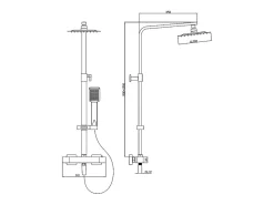 Vente-unique Colonne de douche thermostatique en acier inoxydable - 120 cm - Noir mat - PENEDA
