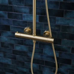 Essebagno Colonne de douche thermostatique corps froid or brossé Delice II