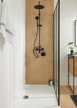 Colonne De Douche Thermostatique|GoodHome Colonne de douche thermostatique noir mat Cavally
