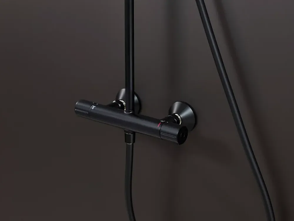 Colonne De Douche Thermostatique|Hansgrohe Colonne de douche thermostatique noir mat Vernis Blend