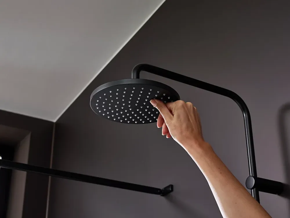 Colonne De Douche Thermostatique|Hansgrohe Colonne de douche thermostatique noir mat Vernis Blend