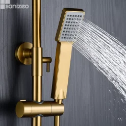 Colonne De Douche Thermostatique|Imex Colonne de Douche Thermostatique Anti-Calcaire Or Brossé ART BTAR025/OC