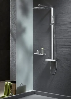 Colonne De Douche Thermostatique|Bernstein Colonne de douche thermostatique acier inox + pommeau 25x25cm - 112,5x50cm - NT6705C 25x25cm