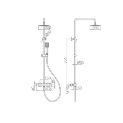 Colonne De Douche Encastrable|Imex Products Colonne de douche thermostatique noir mat acier et laiton finition PVD anticalcaire