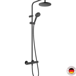 Colonne De Douche Hydromassante|Hansgrohe Colonne de douche thermostatique Vernis Blend 200 noir mat