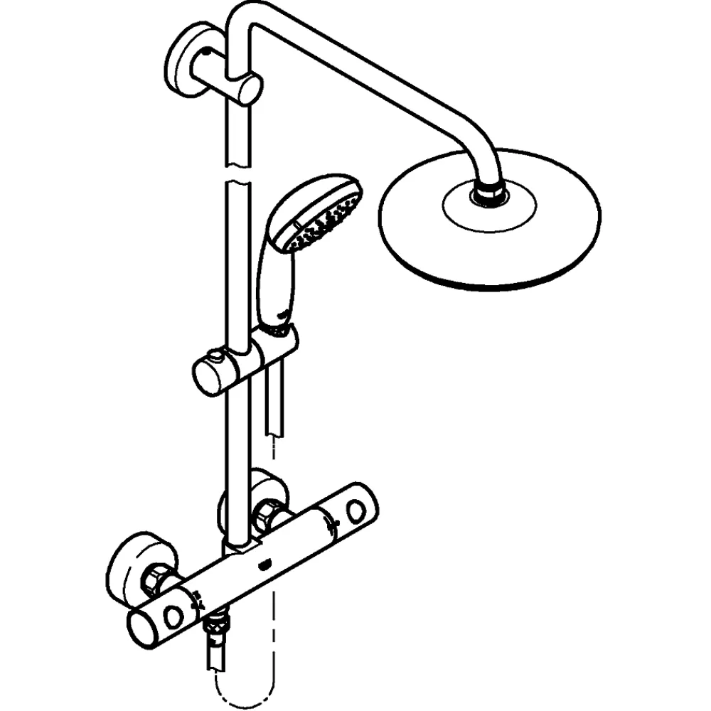 Colonne De Douche Thermostatique|Grohe Colonne de douche thermostatique chrome Vitalio Start 2