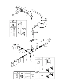 Colonne De Douche Thermostatique|Grohe Colonne de douche thermostatique chrome Vitalio Start 2