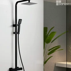 Colonne De Douche Thermostatique|Imex Colonne de Douche Thermostatique Anti-Calcaire Noir Mat VIGO BTV013/NG