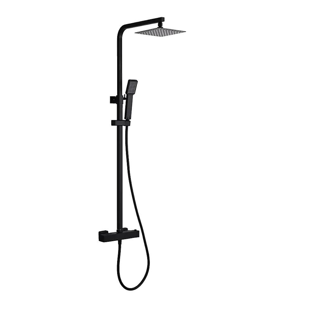 Colonne De Douche Thermostatique|Imex Colonne de Douche Thermostatique Anti-Calcaire Noir Mat VIGO BTV013/NG