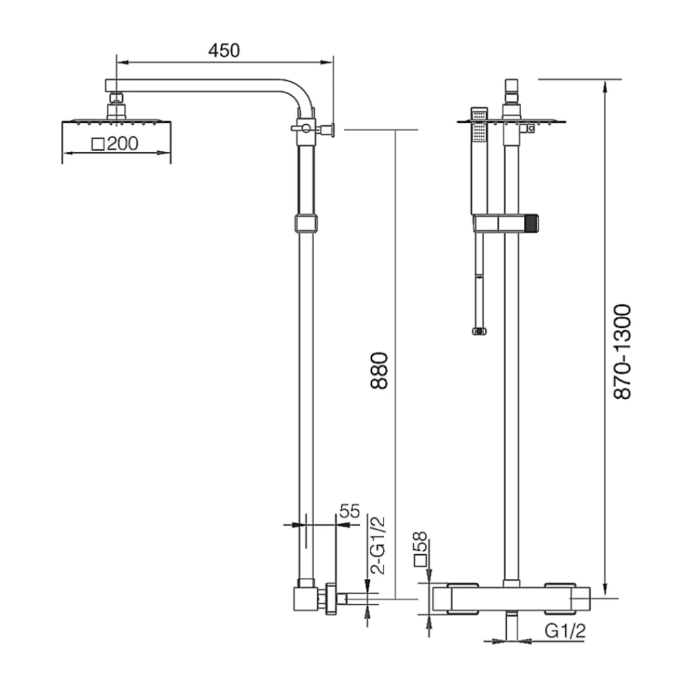 Colonne De Douche Thermostatique|Imex Colonne de Douche Thermostatique Anti-Calcaire Noir Mat VIGO BTV013/NG