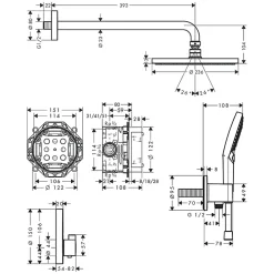 Colonne De Douche Encastrable|Hansgrohe Colonne de douche thermostatique encastrée ShowerSelect S chromé