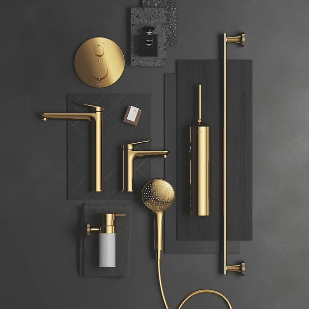 Duravit Colonne de douche thermostatique MinusFlow doré poli