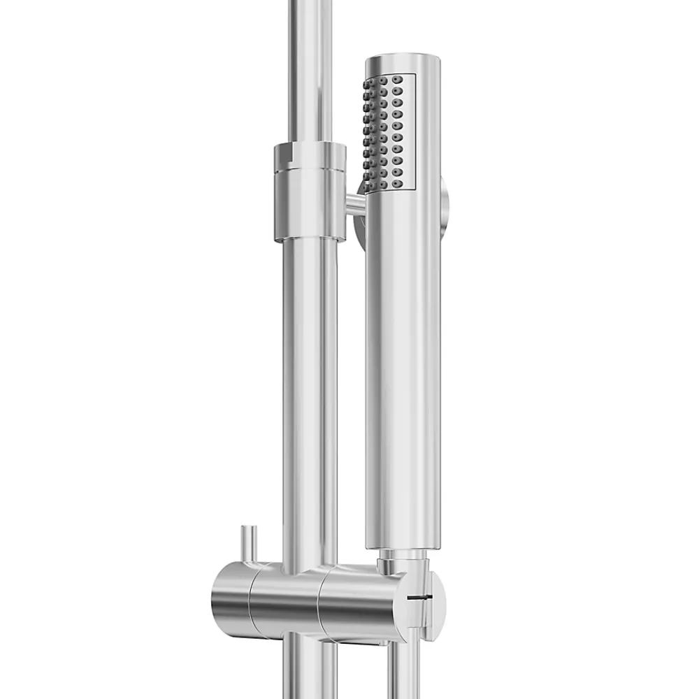 Colonne De Douche Thermostatique|GoodHome Colonne de douche thermostatique + barre réglable + douchette + flexible, chrome, Owens