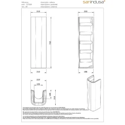 Lavabo|Sanindusa Colonne de lavabo Advance céramique traditionnelle blanc