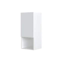 Aurlane Colonne de rangement blanche - Porte et niche - 35x80x32.5 cm