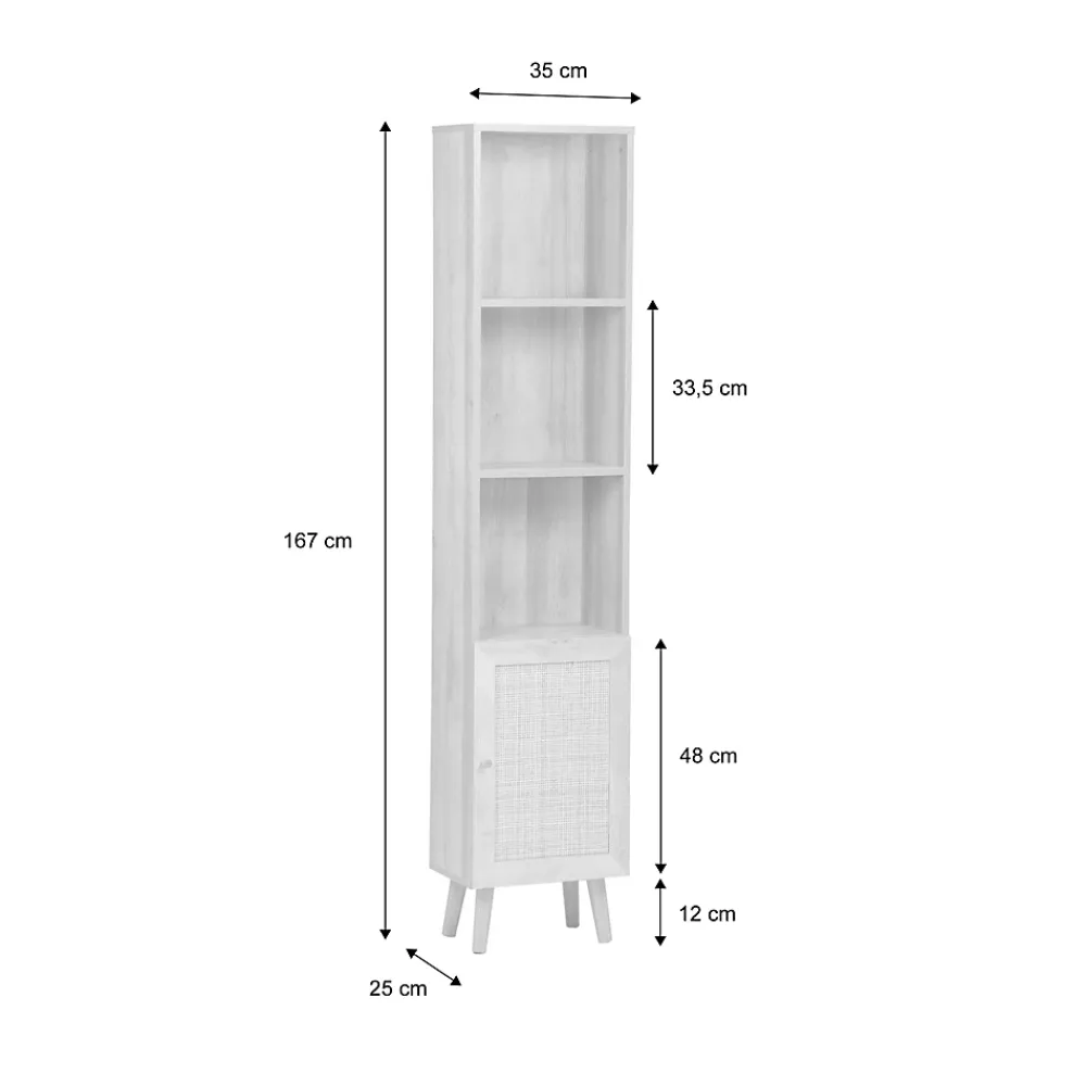 Sweeek Colonne de rangement pour salle de bain. Bohème. L 35 x P 25 x H 167cm