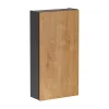 Armoire De Salle De Bains|Meublorama Colonne de rangement TAMO 1 porte Coloris gris anthracite L40 x P16 x H75 cm Meuble suspendu