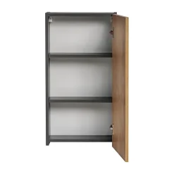 Armoire De Salle De Bains|Meublorama Colonne de rangement TAMO 1 porte Coloris gris anthracite L40 x P16 x H75 cm Meuble suspendu