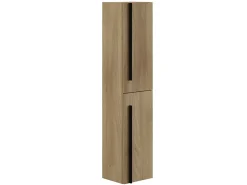 Meuble De Salle De Bains Faible Profondeur|T-Bath Colonne de salle de bain ANGI 2 portes 140x30x27 cm chêne