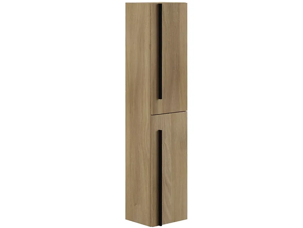 Meuble De Salle De Bains Faible Profondeur|T-Bath Colonne de salle de bain ANGI 2 portes 140x30x27 cm chêne