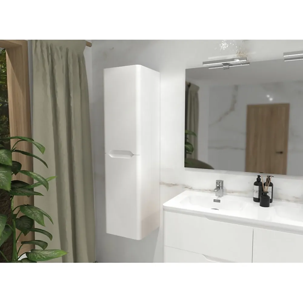 Colonne De Salle De Bains|Sanitaire Colonne de salle de bain LUNA 135cm Blanc Brillant