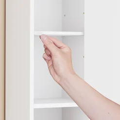 Sobuy Colonne de Salle de Bain Étroite Hydrofuge avec Étagères et Tiroirs Réglables - Armoire Gain de Place Blanche