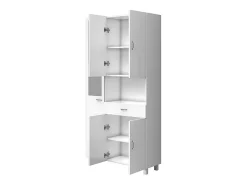 Vente-unique Colonne de salle de bain avec miroir sur pied - 180 cm - Blanc - MINELA