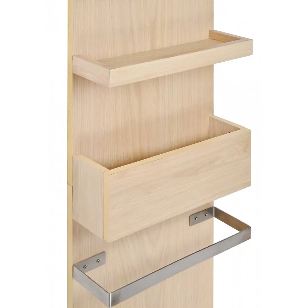 Mob-In Colonne de salle de bain suspendue chêne ENIO 165cm porte serviette
