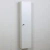 Colonne De Salle De Bains|Kiamami Valentina Colonne De Salle De Bain Suspendue Blanche Avec Une Porte Et Des Étagères Internes - Simply