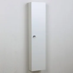 Colonne De Salle De Bains|Kiamami Valentina Colonne De Salle De Bain Suspendue Blanche Avec Une Porte Et Des Étagères Internes - Simply