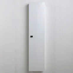Colonne De Salle De Bains|Kiamami Valentina Colonne De Salle De Bain Suspendue Blanche Avec Une Porte Et Des Étagères Internes - Simply