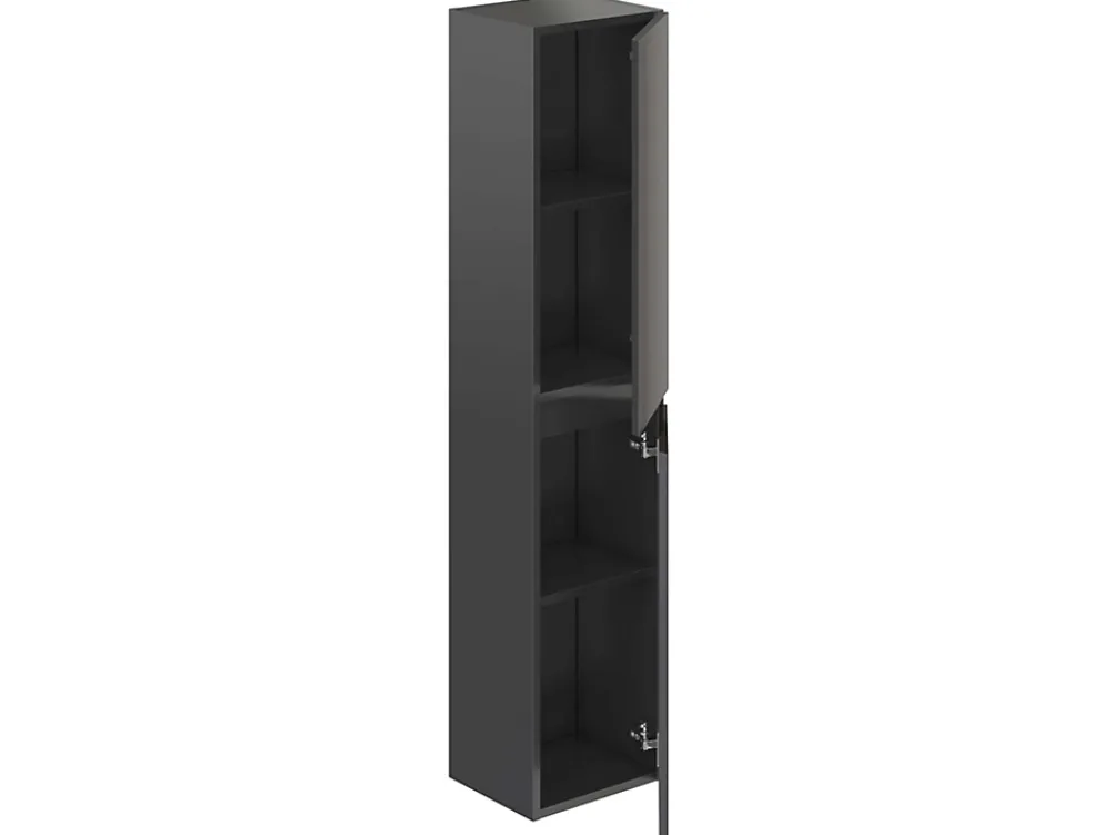 T-Bath Colonne de salle de bain NELI 2 portes 140x30x27 cm gris anthracite
