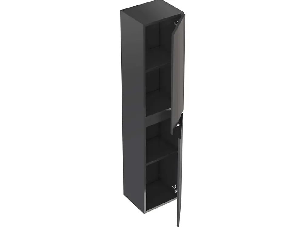 T-Bath Colonne de salle de bain NELI 2 portes 140x30x27 cm gris anthracite