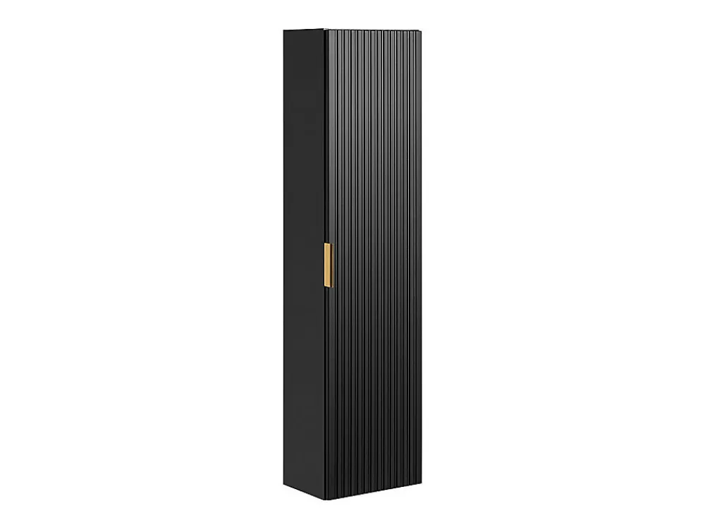 Colonne De Salle De Bains|Vente-unique Colonne de salle de bain suspendue striée - Noir - H140 cm - ZEVARA