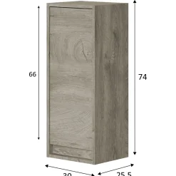 Meuble De Salle De Bains Faible Profondeur|Vs Venta-Stock Colonne de salle de bain Devin 1 porte, couleur ciel d'Alaska