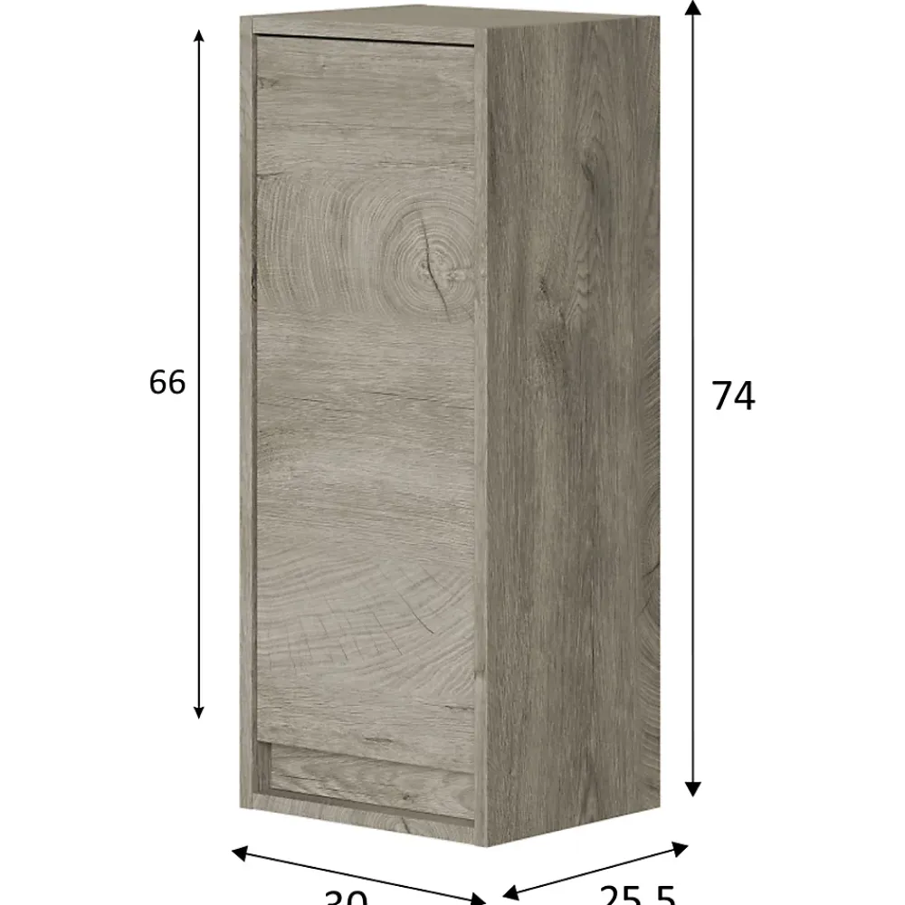 Meuble De Salle De Bains Faible Profondeur|Vs Venta-Stock Colonne de salle de bain Devin 1 porte, couleur ciel d'Alaska