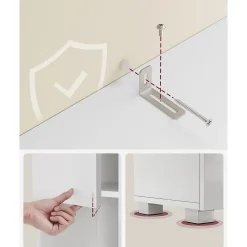 Calicosy Colonne de salle de bain 2 portes, 1 tiroir et 1 niche - H170 cm